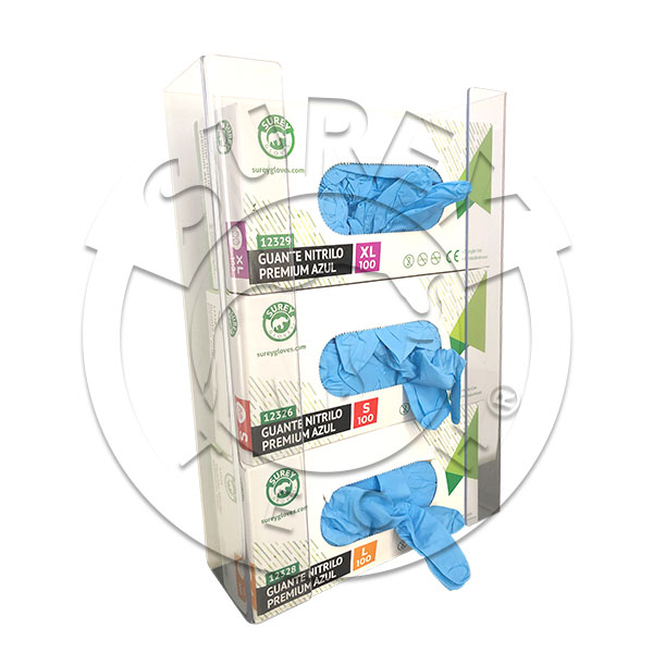 Distributeur PVC triple pour gants jetables 
